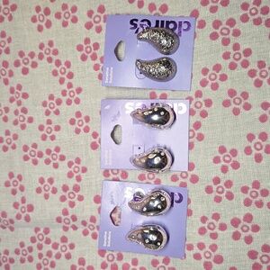 Claire's Silver Teardrop Earrings